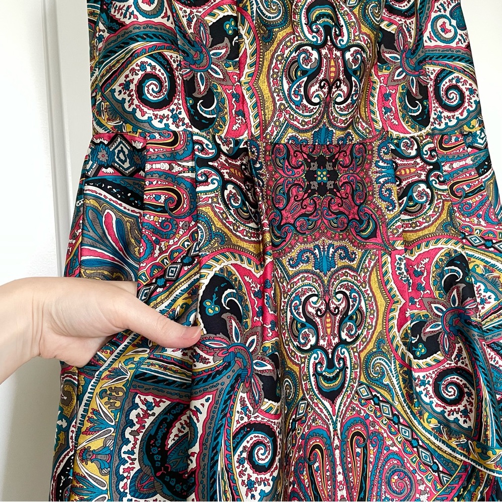 Nanette Lenore Gotham Stakes Paisley Silk Mini Shift Dress - Size 8 - Picture 4 of 12